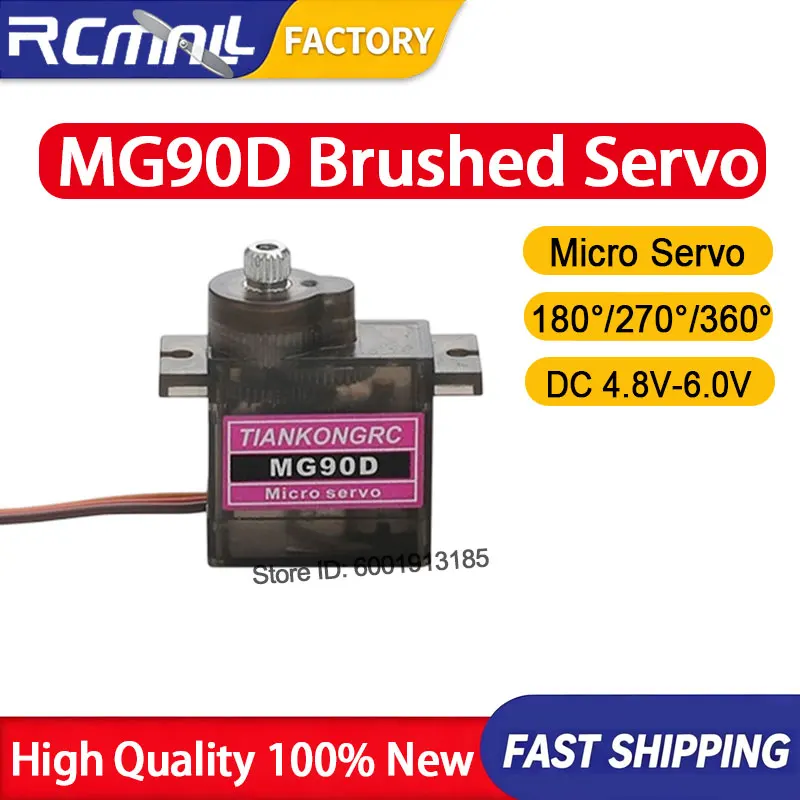 MG90D 9G Full Metal Gear Digital Servo 180 Degree High Torque Steel Gear Servo Motor for RC Model Airplane Car Robot DIY Setup