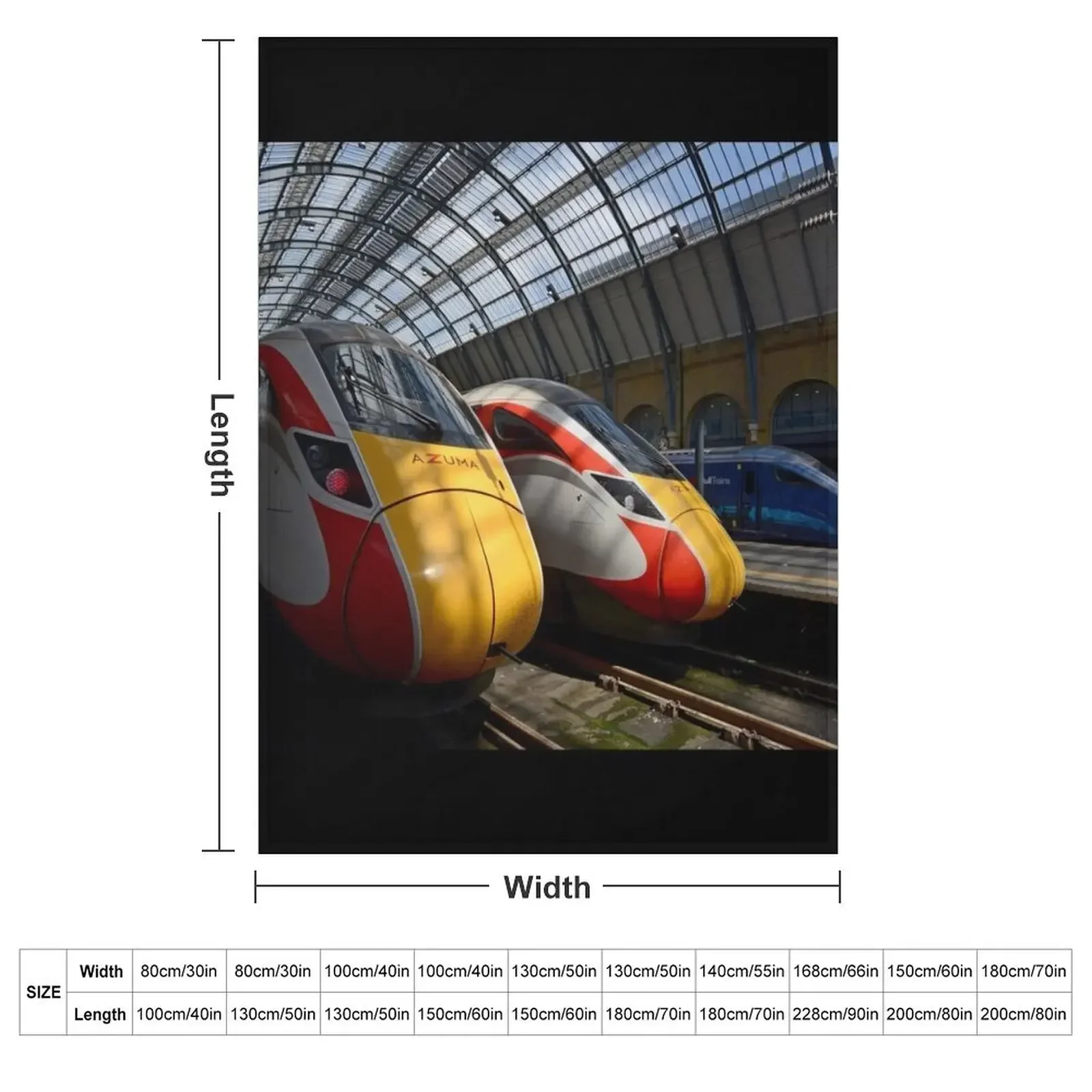 LNER Azuma 801 high speed trains at King's Cross Station Throw Blanket warm winter Designers Hairy Large Winter beds Blankets