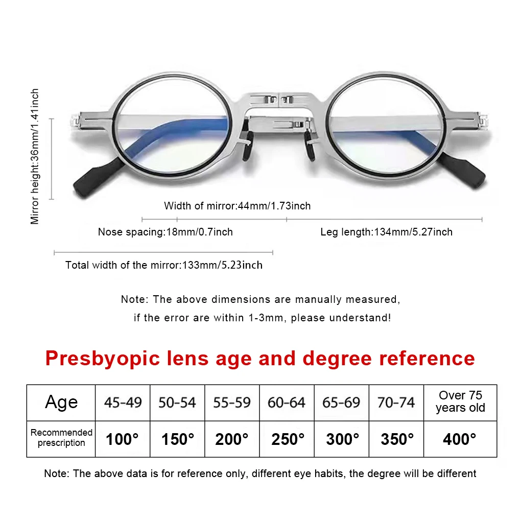 Óculos antiazuis dobráveis para homens, óculos de leitura de jornais, lente de resina portátil, óculos para presente de aniversário, novo design