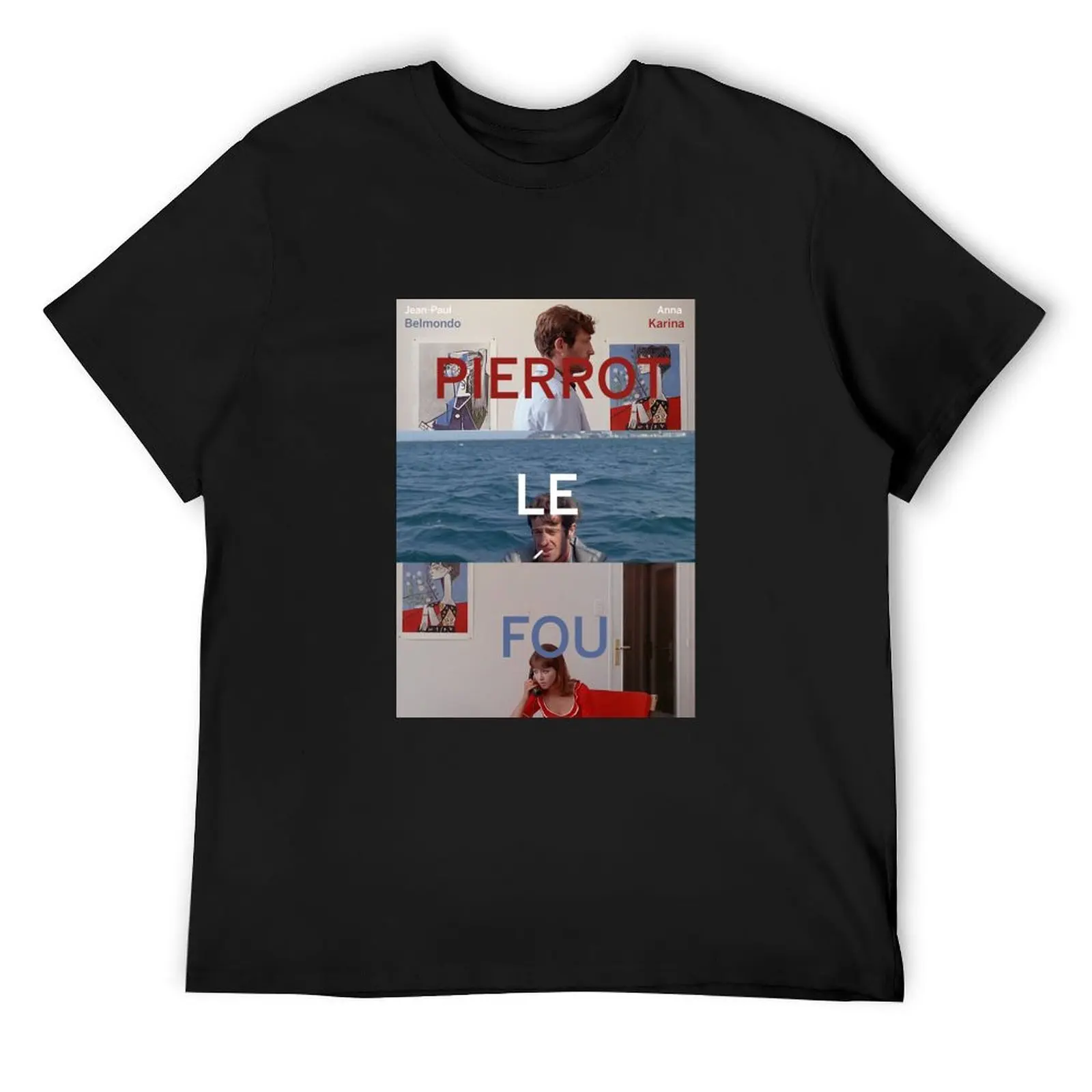 Pierrot Le Fou Poster, Anna Karina and Jean-Paul Belmondo T-Shirt shirts graphic tee anime stuff shirts graphic tee men