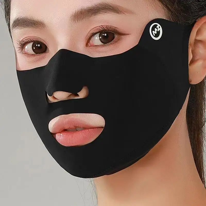 

New Outdoor Sports Running Face Guard Mask Ear-Hanging Open Mouth Nose Breathable Sun Protection Mask Anti-UV Riding Face Mask