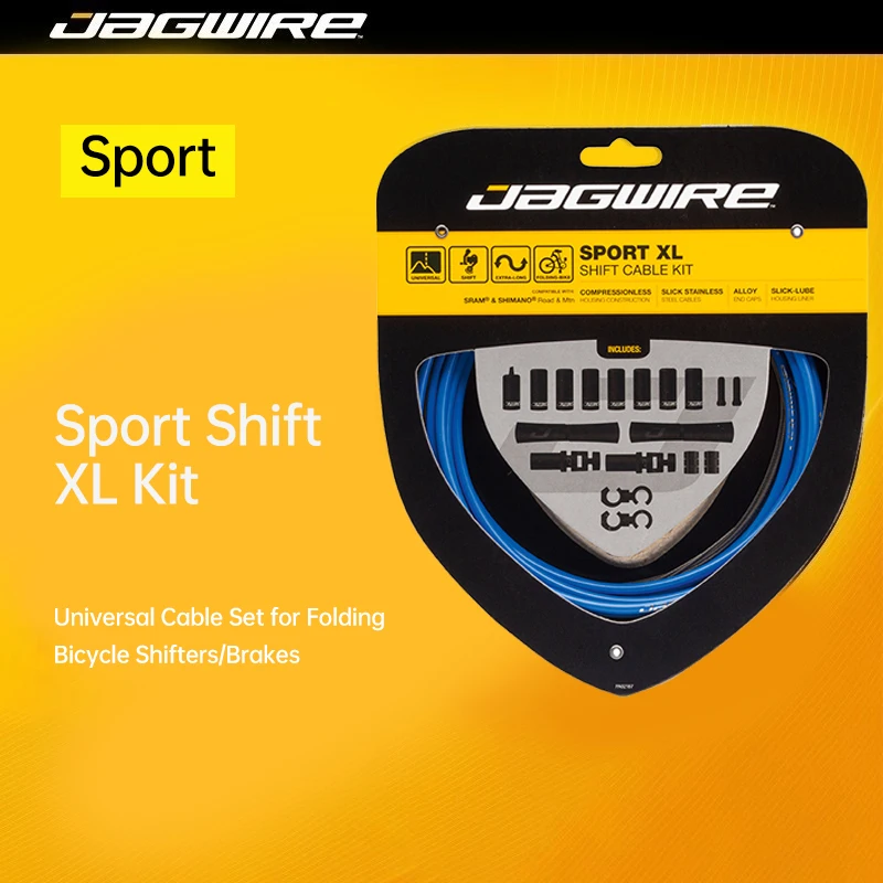 Jagwire MTB Road Bike Extra Long Brake & Shift Cable Housing Set with Inner Wire for Folding Bicycle