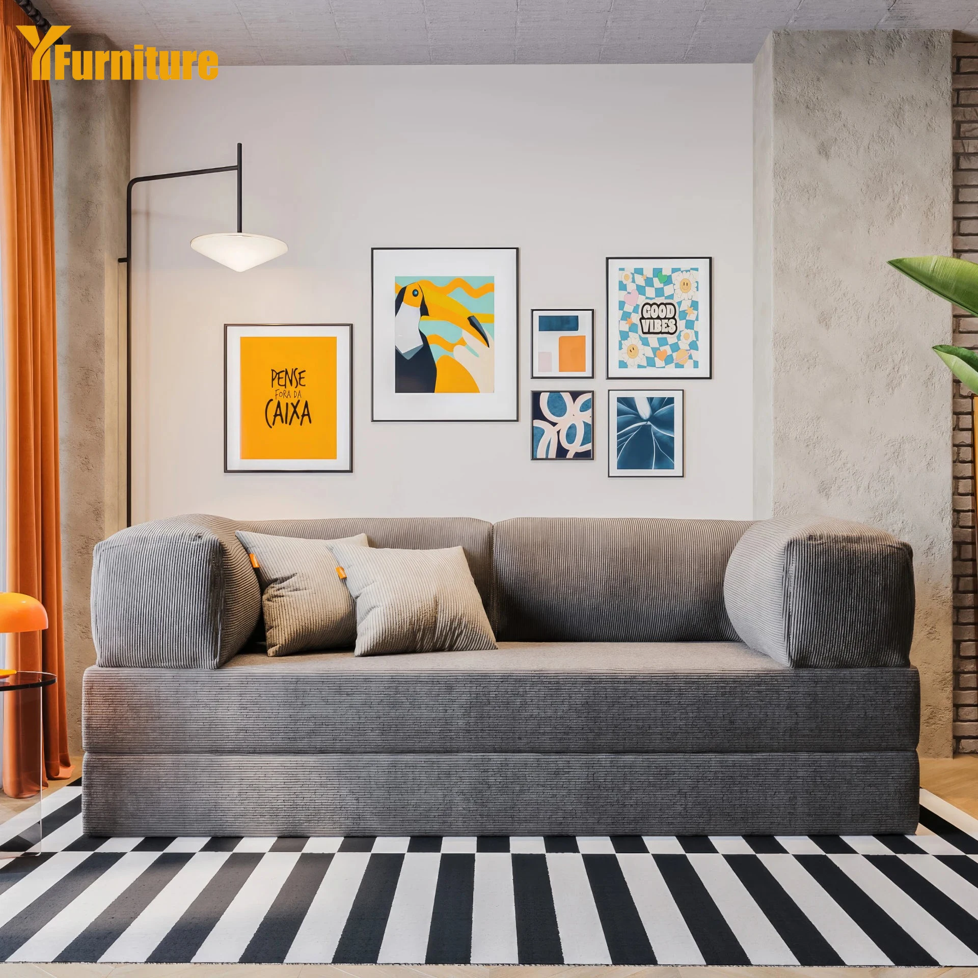 

Фабрика мебели Полностью индивидуальный модульный секционный вельвет, приятный для домашних животных, сжатый диван Тедди, диван