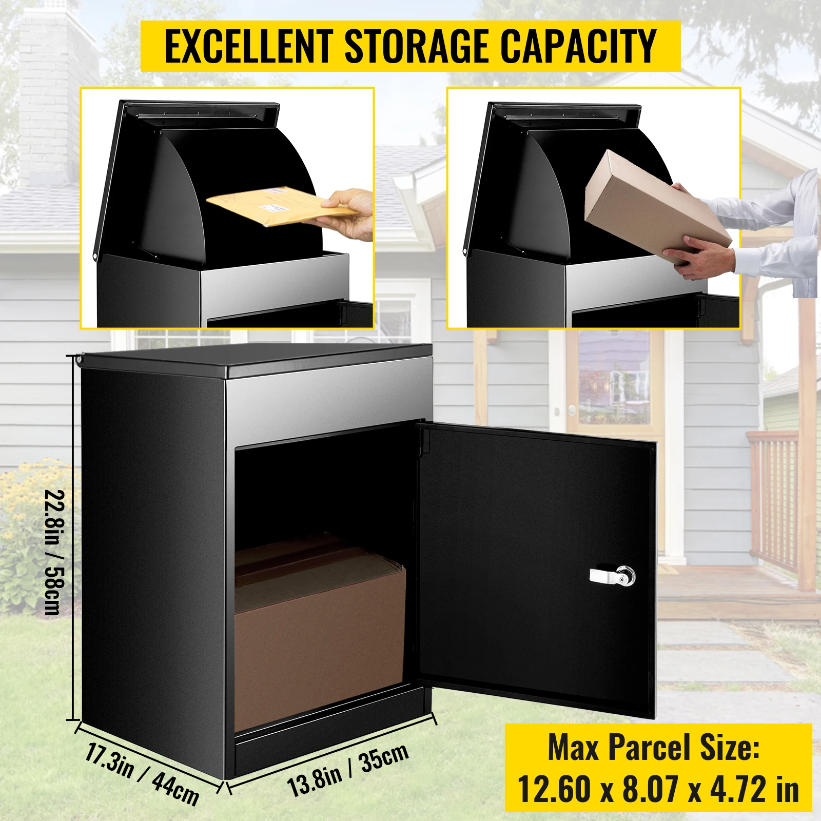 VEVOR Parcel Box Outdoor Large Package Delivery Drop Box Lockable Home Storage Letter Post Box Container Outdoor Mail Security