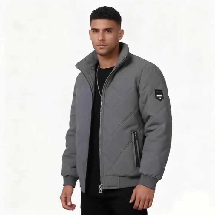 الدفء 2025 الشتاء الصوف سترة دافئة الرجال عادية ريترو سميكة يندبروف القطن وسادة مبطنة التخييم الوقوف طوق الحشو معطف