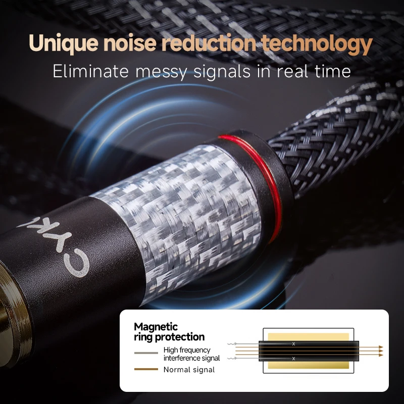 CYKO Hifi 6N OFC كابل صوت محوري RCA مطلي بالذهب ذكر إلى ذكر لمضخم الطاقة للتلفزيون الخلاط