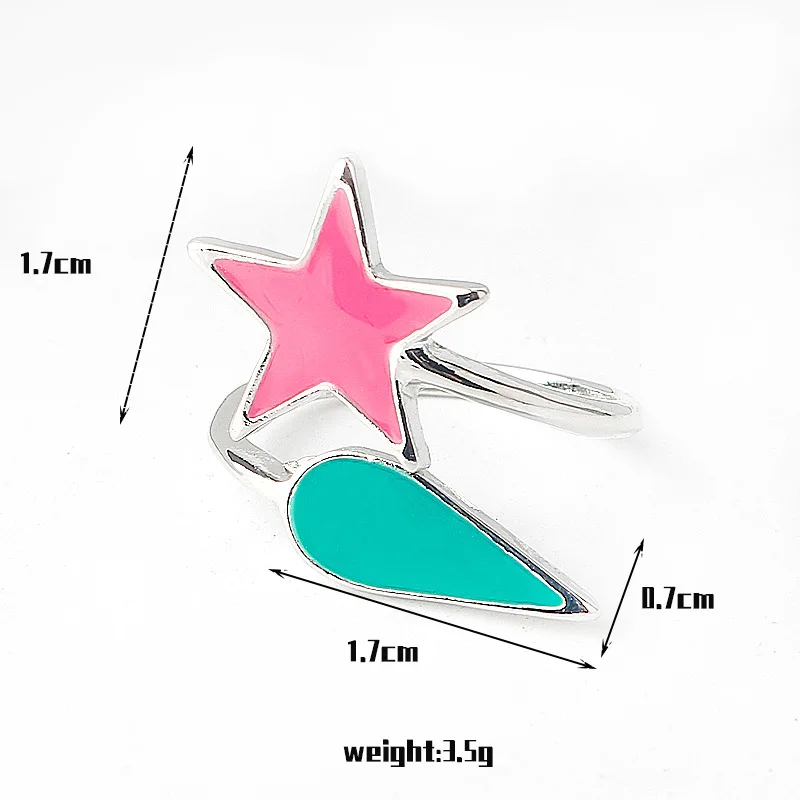 Anime Hunter X Hunter Hisoka Ring Stars Teardrop Adjustable Finger Rings for Women Men Couple Jewelry