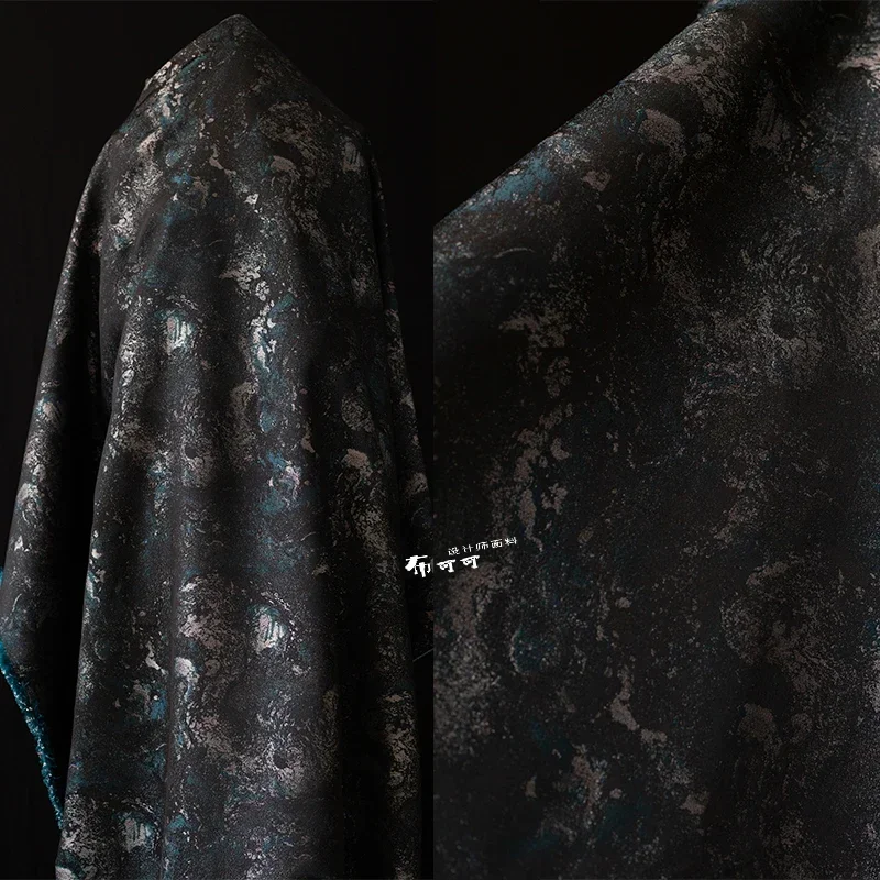 

Gradient Retro Blue-green Gray Jacquard Fabric Cheongsam Designer Fashion Cloth for Diy Sewing By The Meter Material