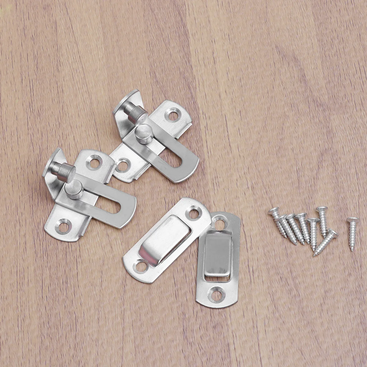 

2Pcs Stainless Steel 3 Inch 90 Degree Door Latch Bolt for Indoor Outdoor Use Right Angle Security Lock Sliding Door Fix Hardware