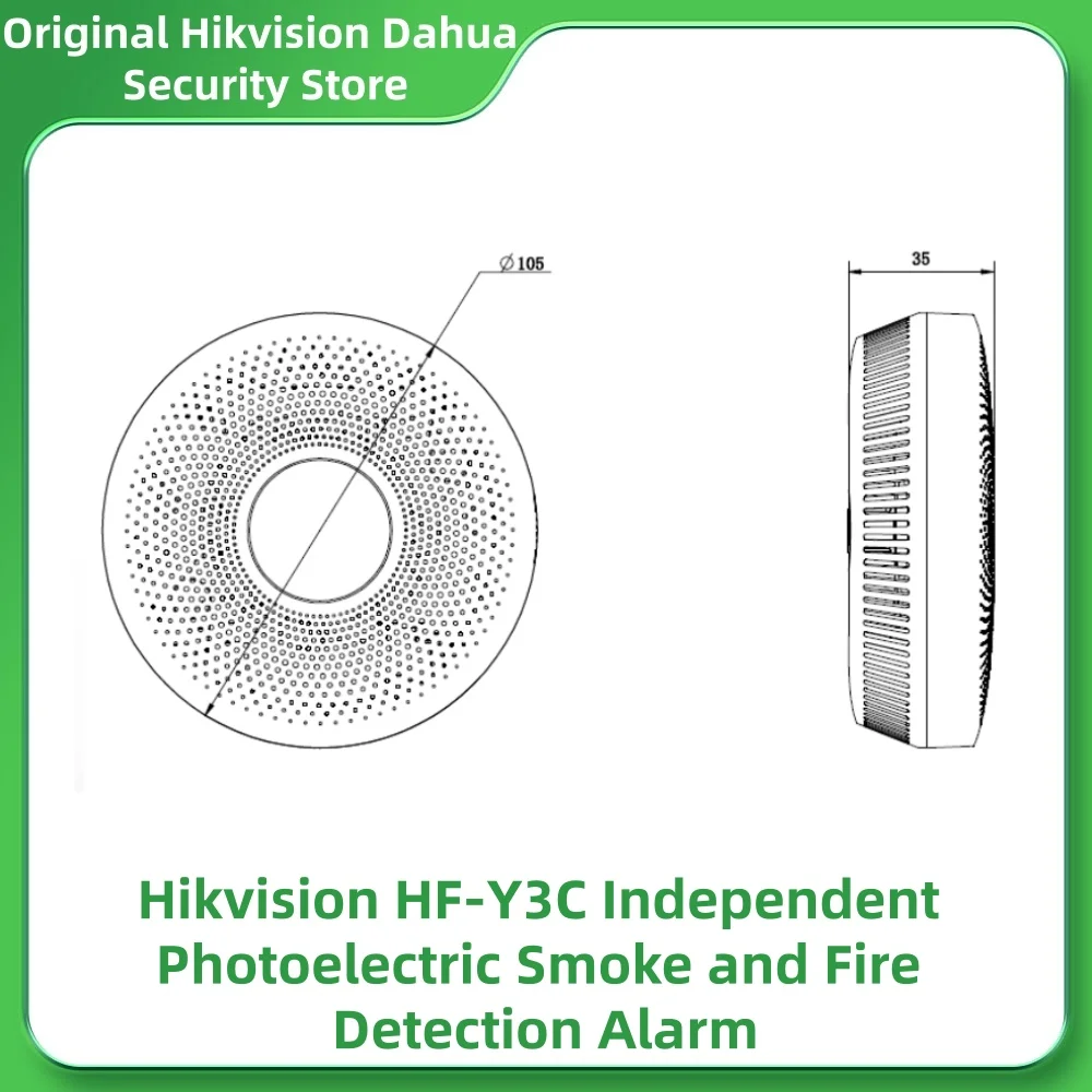 Hikvision HF-Y3C Independent Photoelectric Smoke and Fire Detection Alarm 85dB High Decibel Alarm