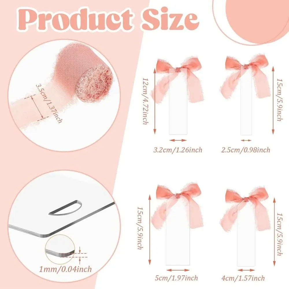 

10Pcs New Acrylic Transparent Bookmark DIY Handmade Craft Table Seating Sign Blank with Ribbon Ribbon Bookmark Book Accessories