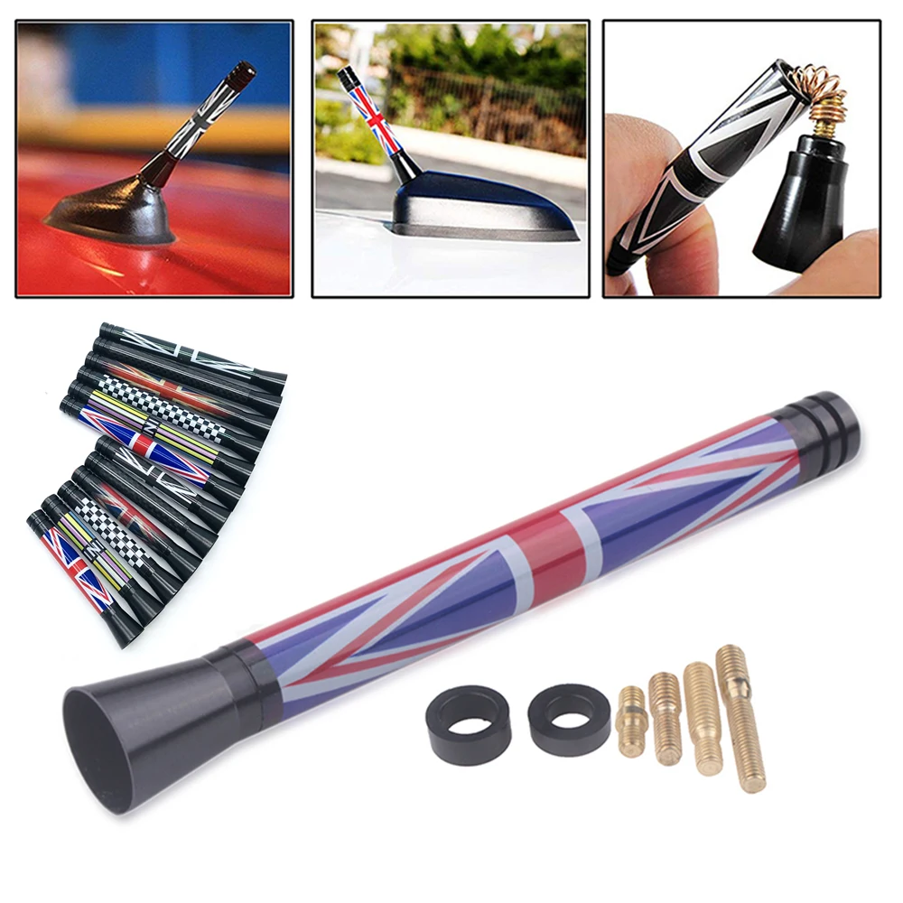 

Universal Car Roof Antenna Mast Short Aerial Union Jack UK Germany Flag For Mini Cooper S JCW R55 R56 R57 R60 F55 F56 Accessory