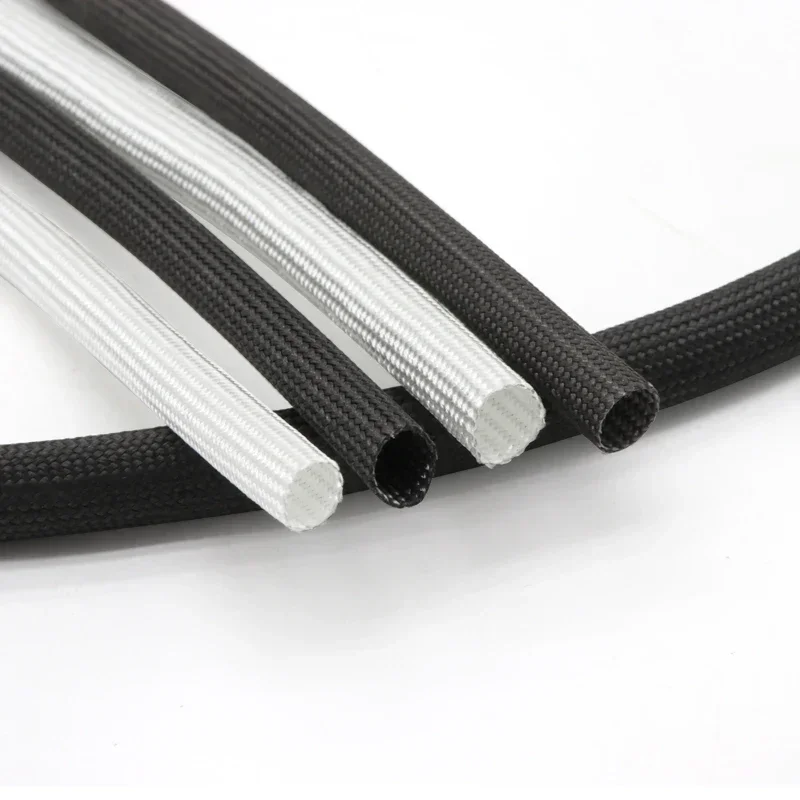 1/5M Id 1Mm ~ 40 Mm Gevlochten Glasvezel Mouw 600 Deg.C Hoge Temperatuur Chemische Glasvezel Buis Glasvezel Sleeving