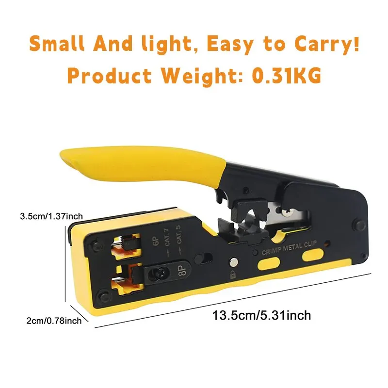 Multifunctional Network Pliers Crimping Tool CAT5 CAT6 CAT7 RJ45 Pass Through All In One EZ Crimp Tool For Rj11 R12 RJ45