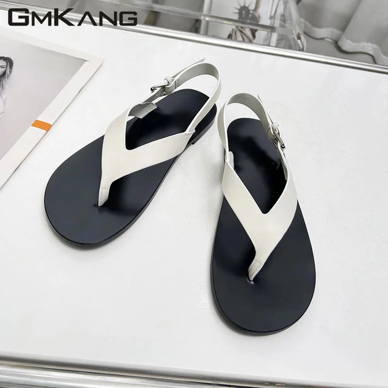 

Low heeled sandals Women's Flip-flops black and white casual sandals Summer flat sandals Women's Roman sandals Women's sandals