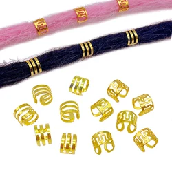 10Pcs/lot 6x9mm Gold Silver Beads Adjustable Hair Braids Beads Adjustable Hair Braid Rings Cuff Clips Tubes Jewelry Styling Tool