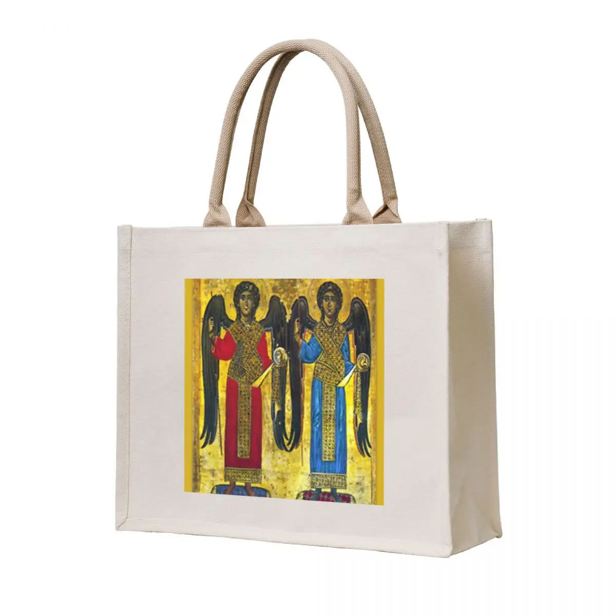 

St Michael & St Gabriel Archangel Icon Catholic Angel Tote Bag sac pour femme shopping bag hand bags Candy bags