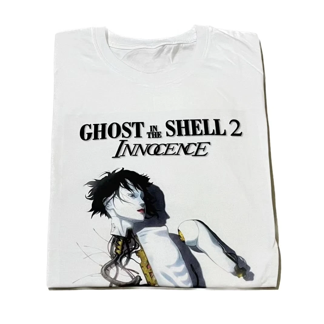 Vintage Ghost in The Shell 2 Innocence Anime Manga Graphic Tee Cotton Mens Womens T-Shirt Summer Streetwear