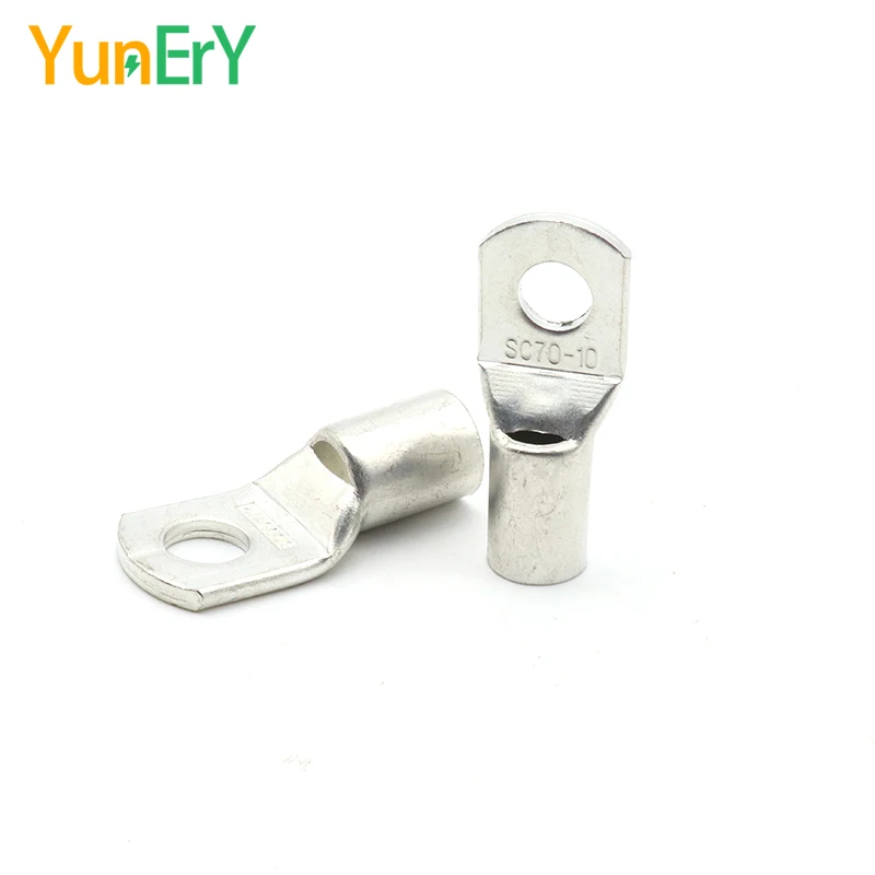 10/25 PCS SC50 SC70 SC95 M6/8/10 Crimp Lug Terminal 50-95 mm² Cable Lugs Wire Connector Tinned Electrical Solder Lug 6-3/0 AWG