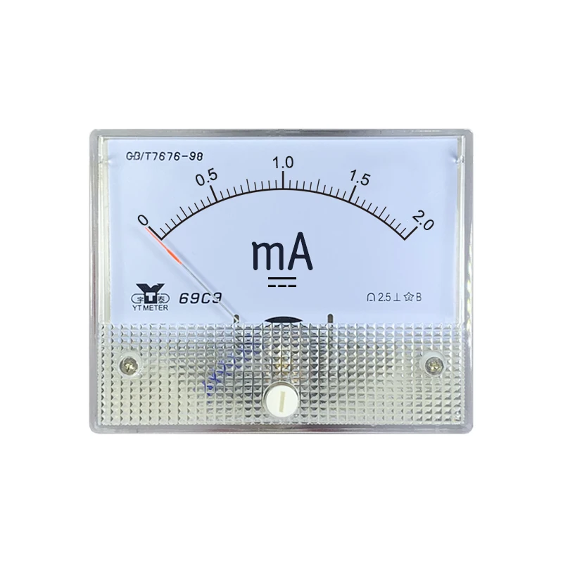 69c9-ma miliamperímetro CC 1ma 20ma 30ma 50ma 300ma puntero CC 64*80mm