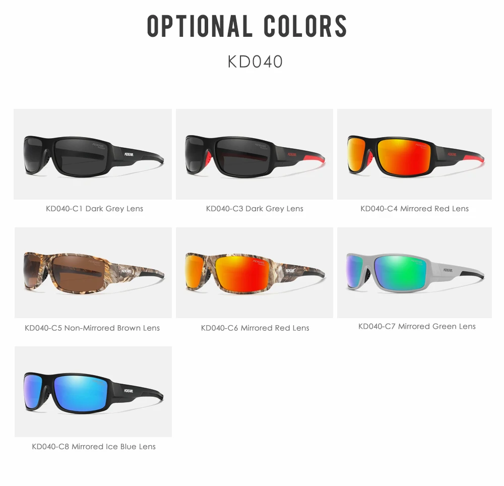 KDEAM Leistung Polarisierte Sonnenbrille Für Männer Druck Muster Design Rahmen Gläser Durchlässigkeit Cat.3 männer Sport Brille – Detail 6