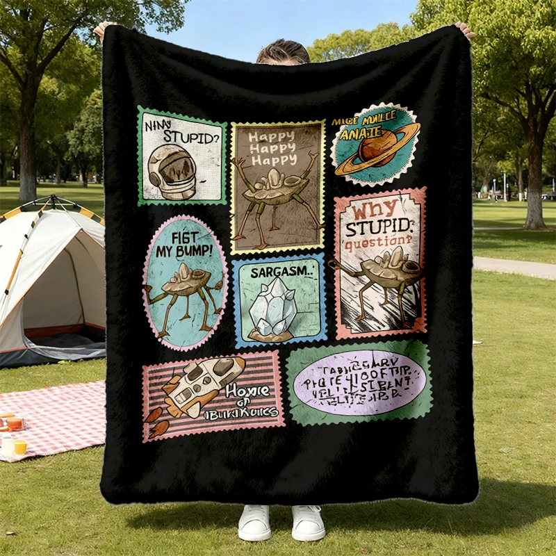 Amaze Sci-Fi Flannel Blanket, Rocky Inspired Space Flannel Throw, Project Hail Mary Fan Gift, Funny SciFi Reader Cozy