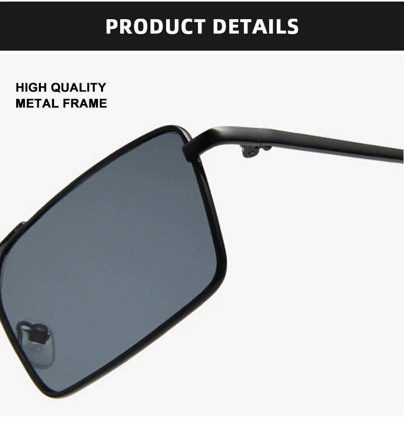 Vintage Rechteck Sonnenbrille Frauen Männer klassische kleine Metall Sonnenbrille weibliche Mode Sommer im Freien fahren Urlaub Schatten – Detail 2
