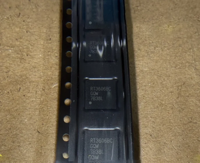 RT3606BCGQW is an etched printed RT3606BC a pulse width modulation controller IC chip