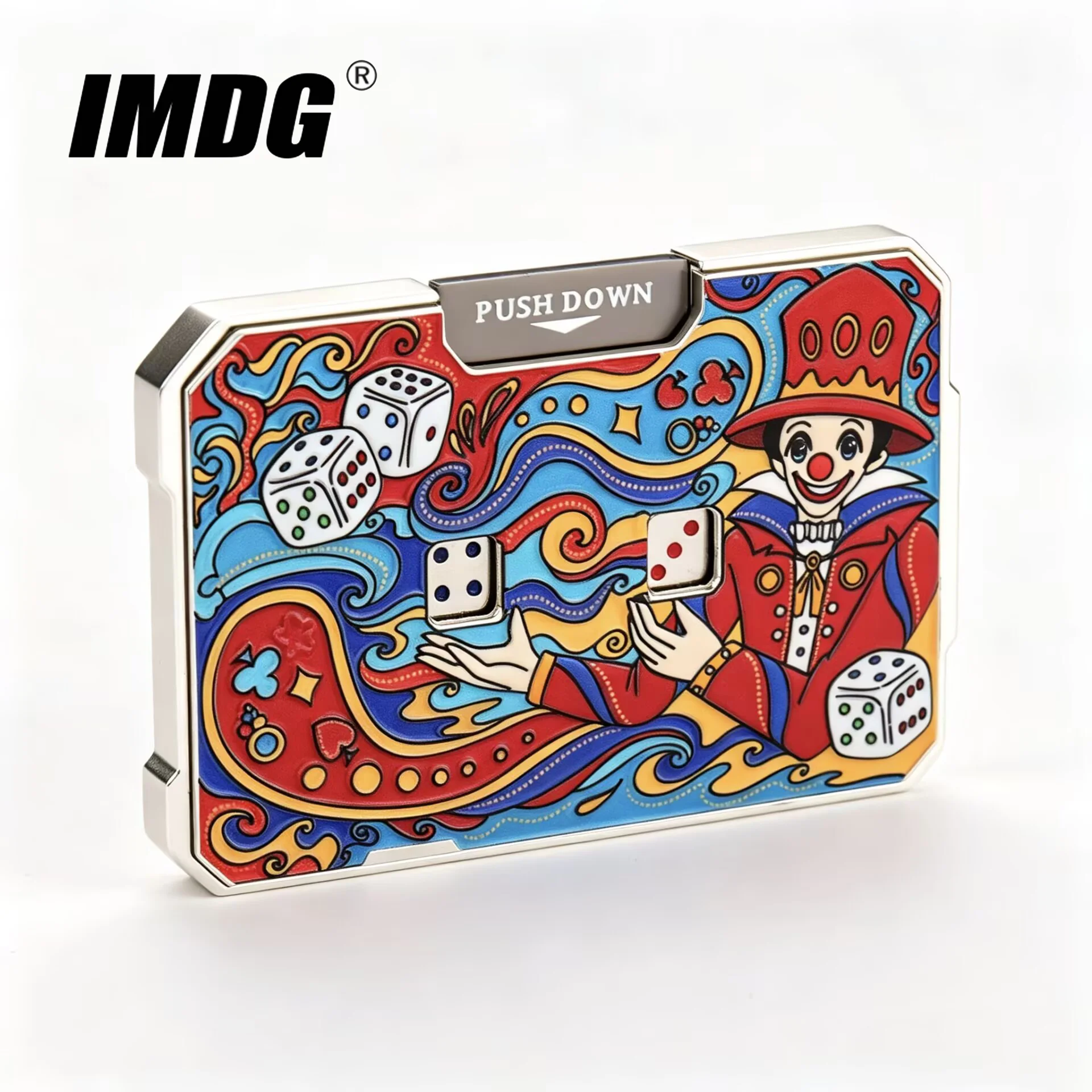 

Metal Board Game Cards Mechanical Clown Pattern Decompression Party Toys Gifts Lucky Flip Dice