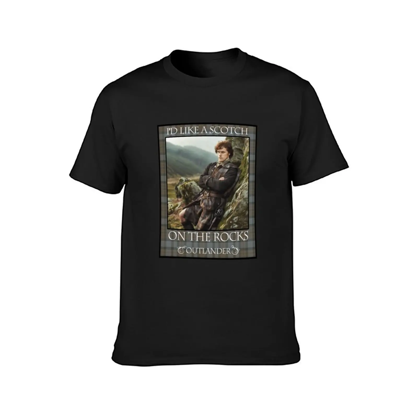 Outlander On Starz T-Shirt tops anime clothes blanks t shirt for men