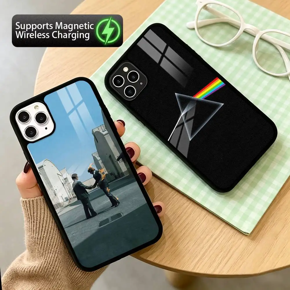 

Pink f-Floyd Psychedelic Rock Phone Case For iPhone17,16,15,14,13,12,11 Plus,Pro Allows magnetic wireless charging