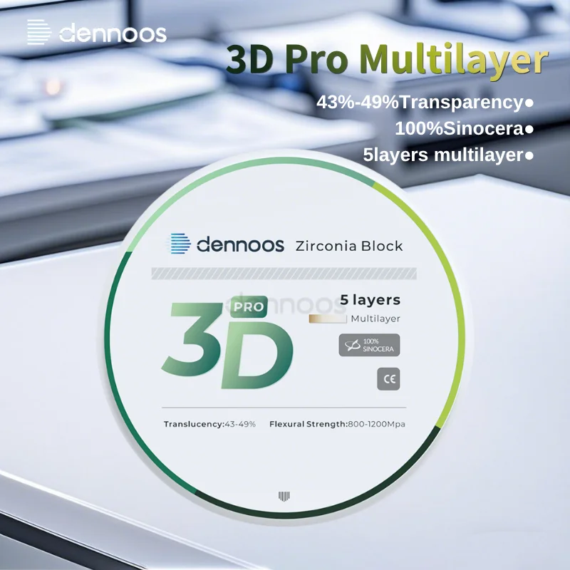 

Dennoos LODDEN 3D Pro Zirconia Blocks Multilayer Blocks 98mm Translucence Cad Cam System Dental Lab Materia