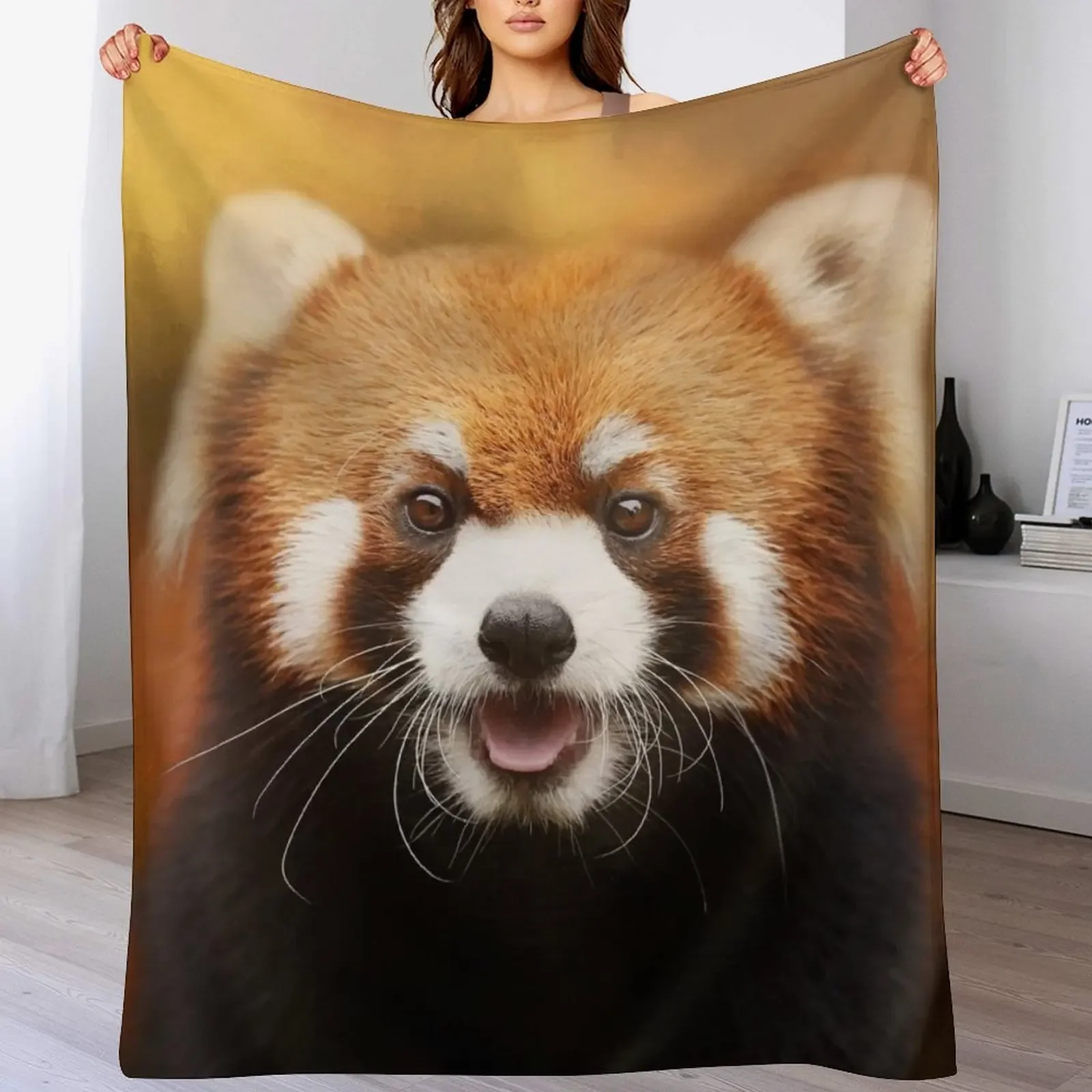 Red Panda Throw Blanket Compact Warm Blanket for Car Road Trip