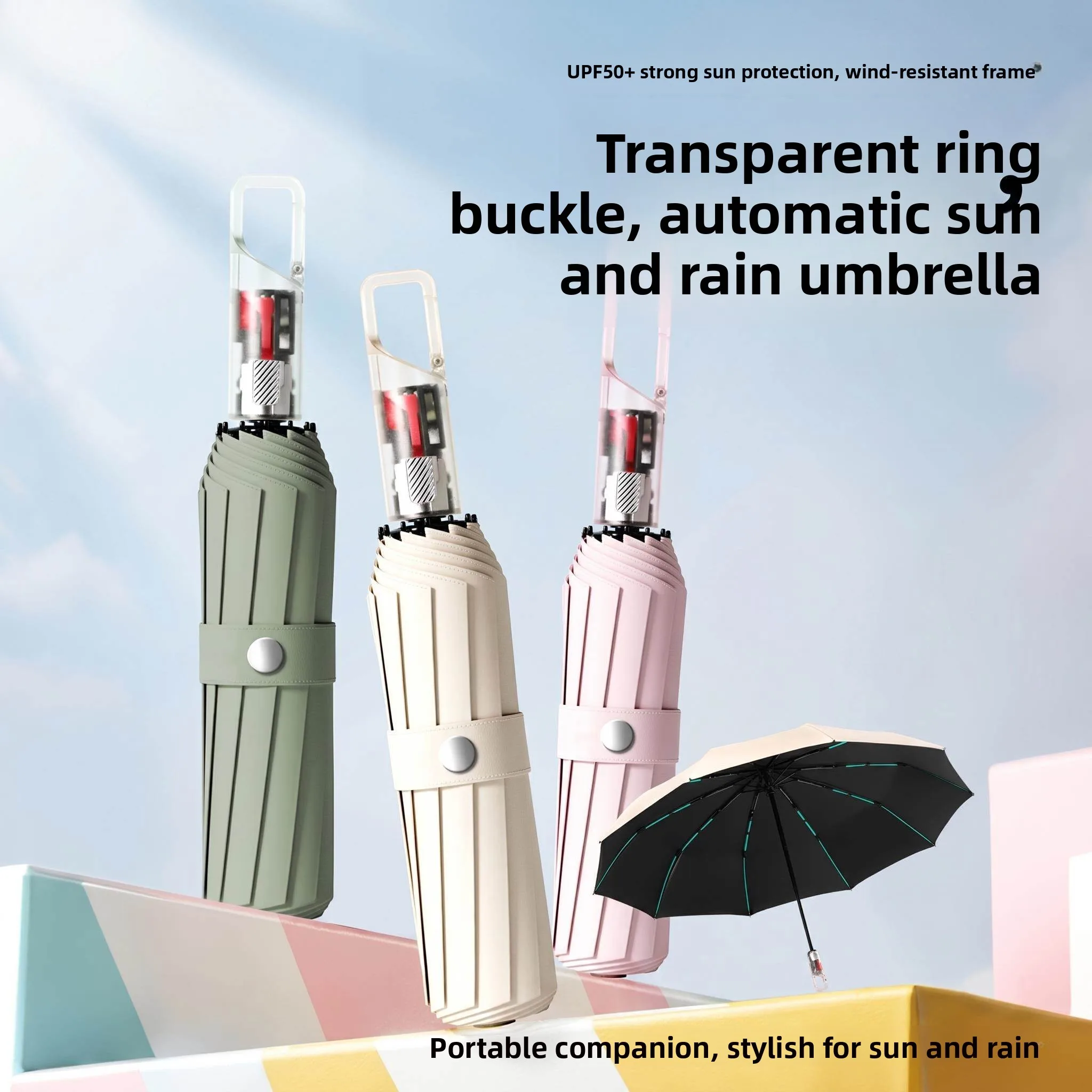 

Automatic Umbrella One Touch Full Retraction High UV Protection Women's High Aesthetic Value Sunshade Rainproof School Specia...