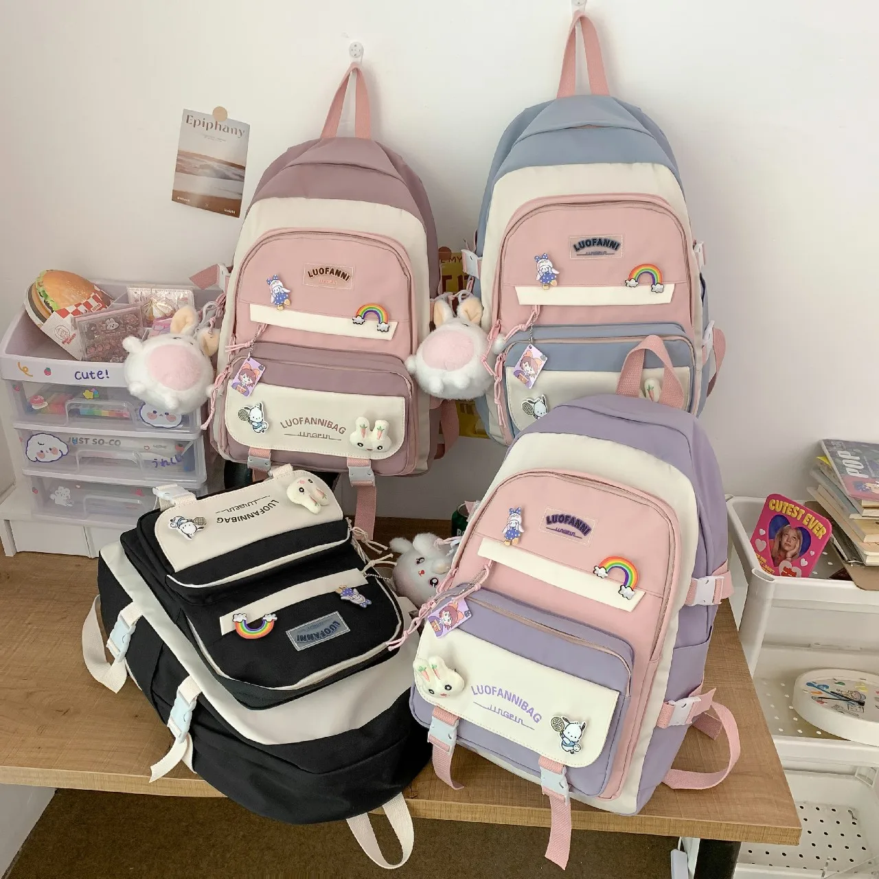 Backpack Japanese High School Girls  School Bags For Teenage Girls Multi Pockets New Kawaii Backpack Women Harajuku Cute Mochila