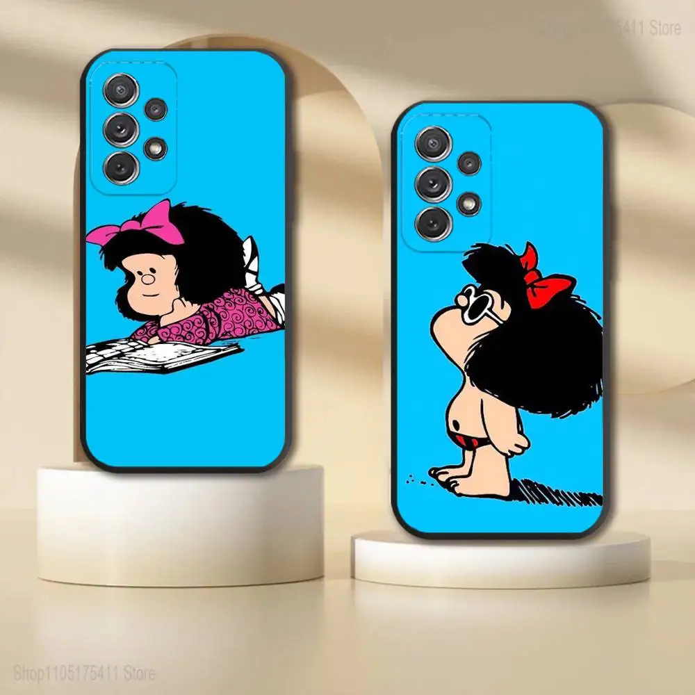 

Cute M-Mafaldas-ES Phone Case For Samsung S 25,24,23,22,30,21,10,9,Ultra,Plus,Lite,FE,4,5G Black Soft Case