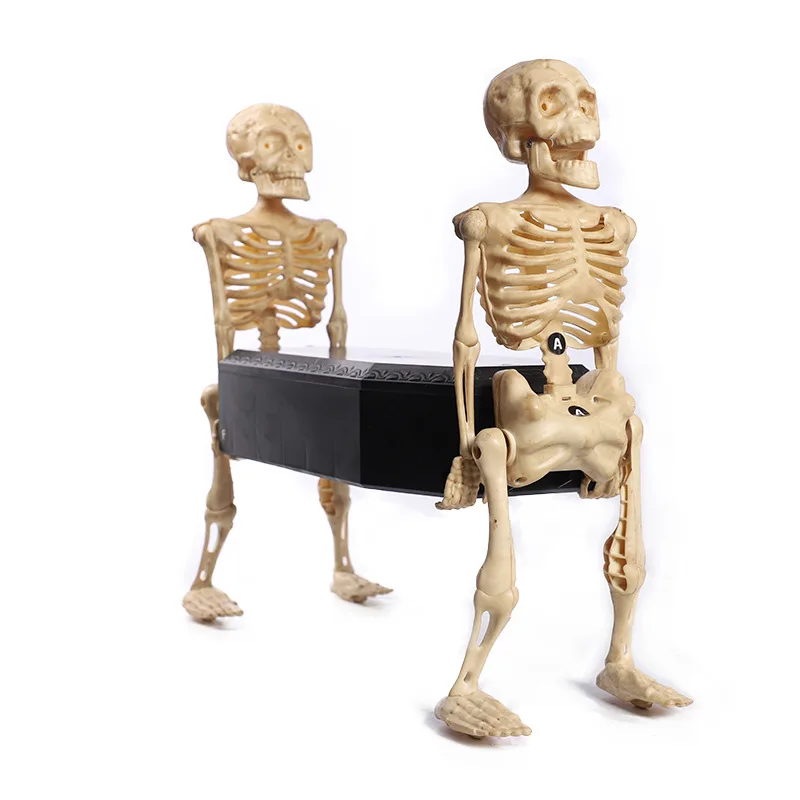 Halloween skull toy skull carrying coffin creative funny foreign trade toy haunted house decoration ornaments bar horror