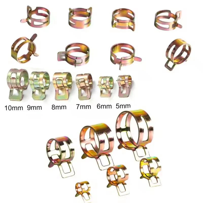 10-50Pcs 5mm-9mm for choose Fuel Spring Clip Vacuum Silicon Hose Clamp Autos Spring Clip Fuel Oil Water Hose Pipe Tube Clamps