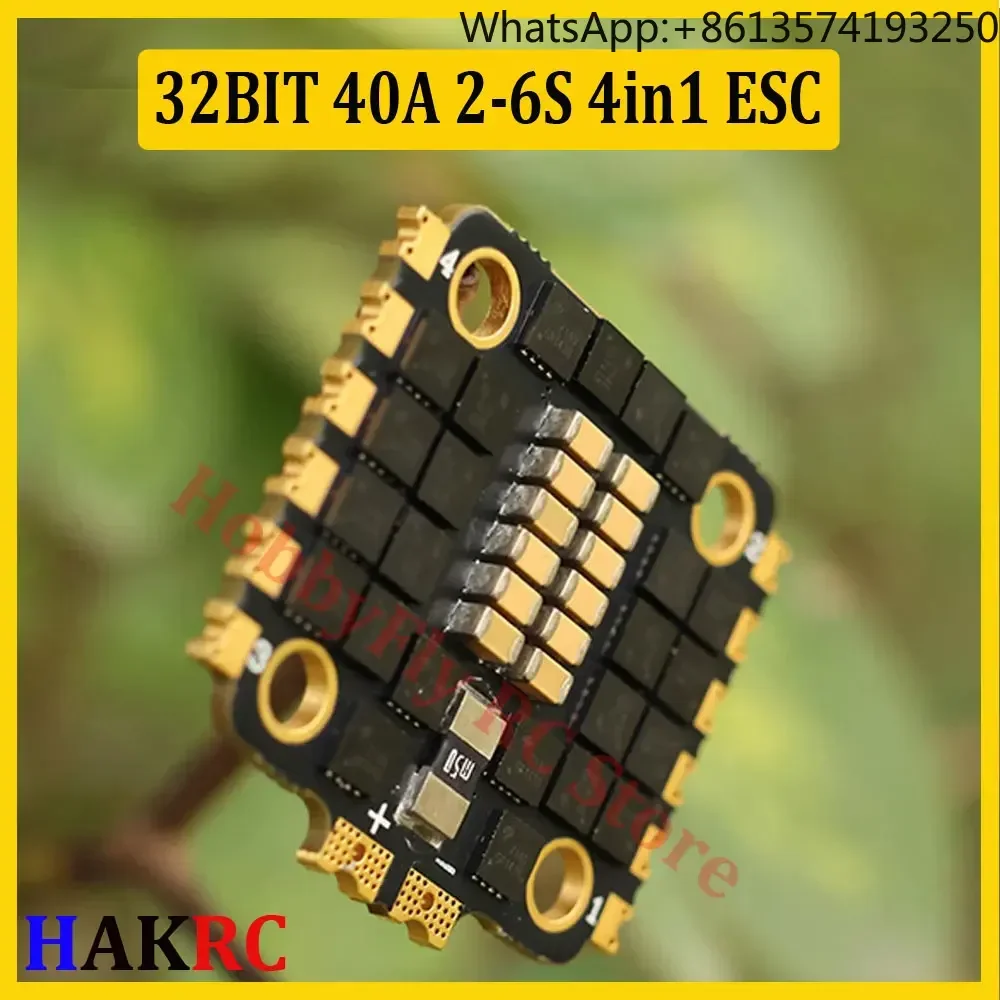 

HAKRC 32BIT 40A BLHeli32 2-6S 4in1 Brushless ESC DShot150/300/600/1200 PWM Oneshot125/42 Multshot 20x20mm for FPV Racing Drone