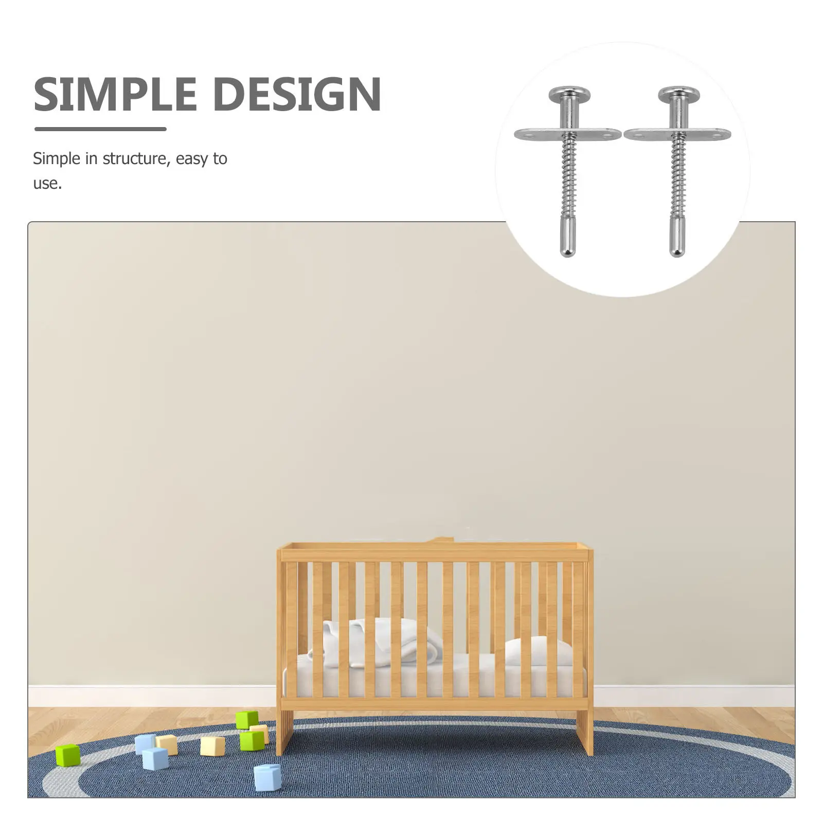 2Pcs Spring Loaded Plunger Latches Strong Iron Material Baby Crib Latch Bed Spring Latches Furniture Fastening Fittings view 4