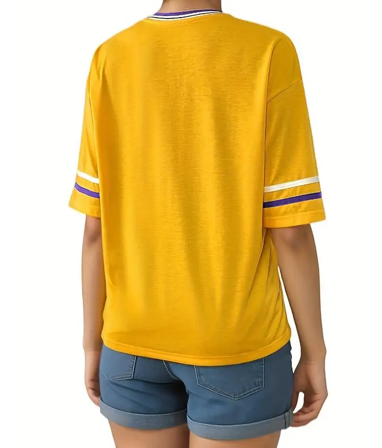 Spring And Summer New V-neck Half Sleeve Printed Loose T-shirt For Women,4 Colors