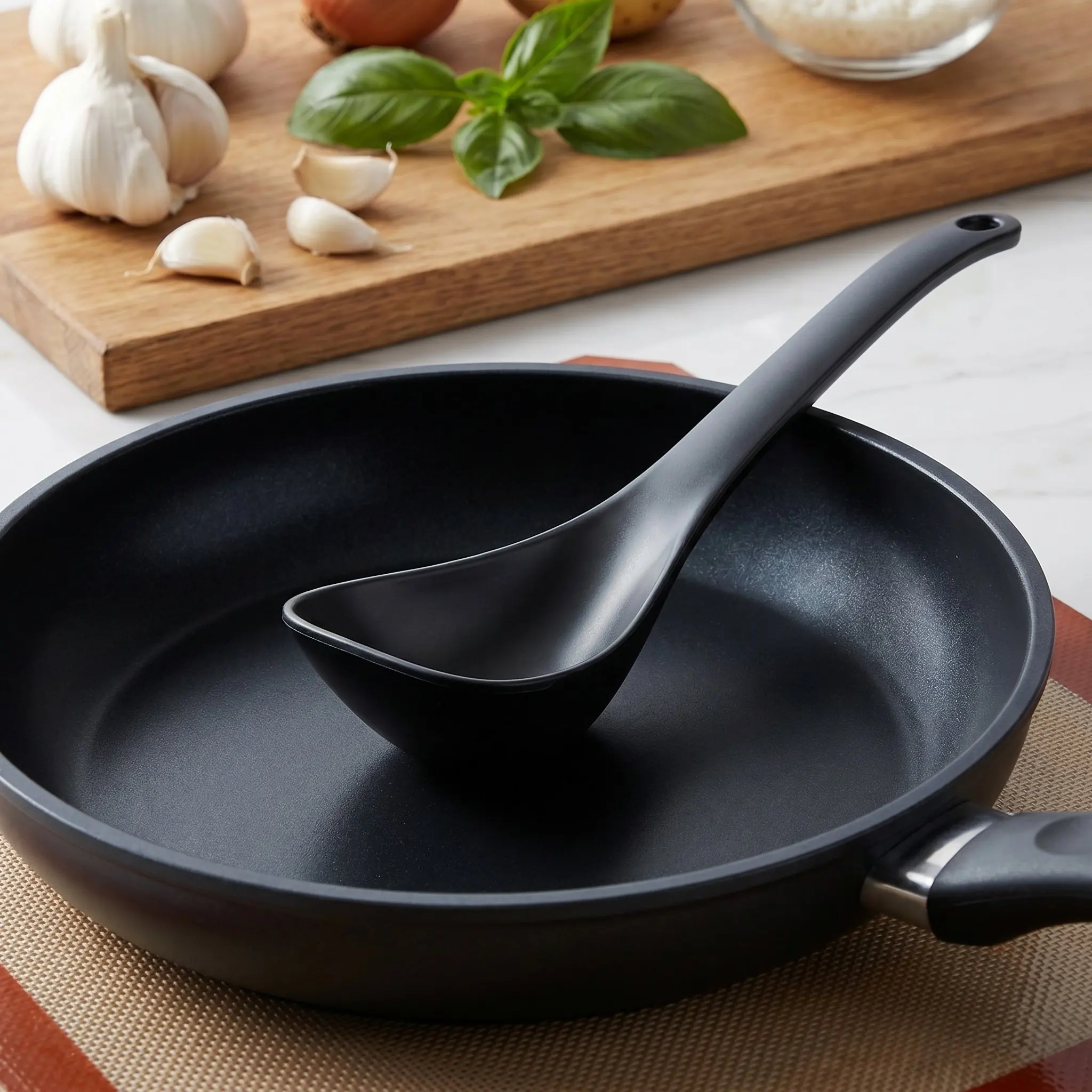 2Pcs Deep Soup Ladles Non Stick Kitchen Cooking Spoon Heat Resistant Serving Utensils for Soup Porridge Sauce Stew