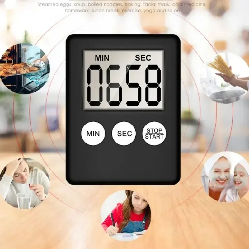 Platz Kochen Timer LCD Digital Bildschirm Küche Timer Kochen Timer Count Up Countdown Wecker Für Küche
