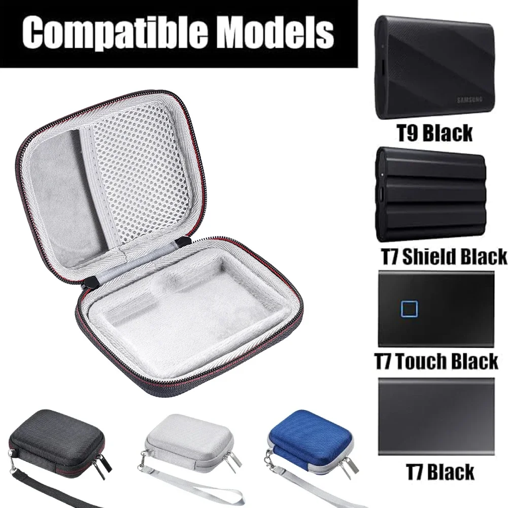 Hard Carrying Case Shockproof EVA Portable Storage Bag Anti-Scratch Protective Travel Case for Samsung T7 Shield/T9 Portable SSD