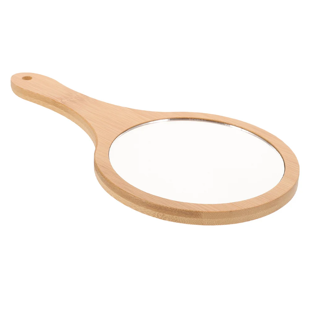 مرآة مكياج من الخيزران صغيرة محمولة للنساء، سطح زجاجي خفيف الوزن، انعكاس واضح، سفر العناية الشخصية #3