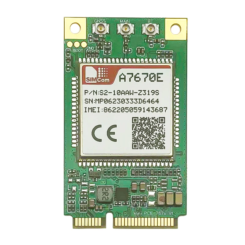 

SIMCOM A7670E MINI PCIE LTE Cat1 Module Europe Korea LTE- FDD B1/B3/B5/B7/B8/B20 GSM Compatible With SIM7000E SIM7070E Series