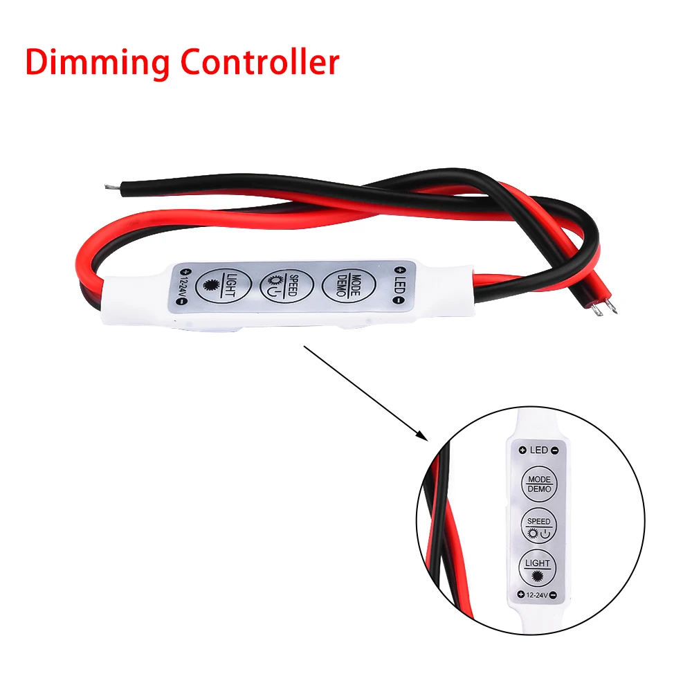 1 Uds DC 12V 3 teclas atenuador de un solo Color controlador LED interruptor atenuador de brillo para 5050 3528 5630 lámparas de tira Led iluminación