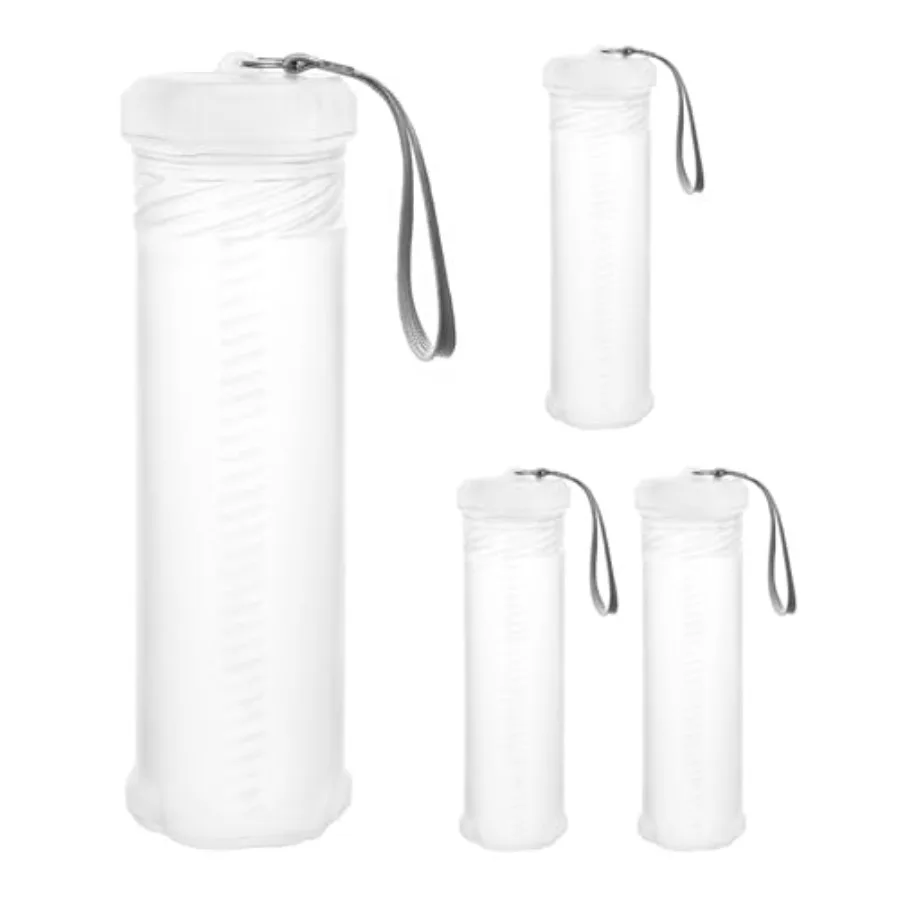 

Extendable Artist Storage Tube - Durable Plastic, Adjustable Length 8.5" to 15", 2.4" Width, Translucent with Carrying Lanyard