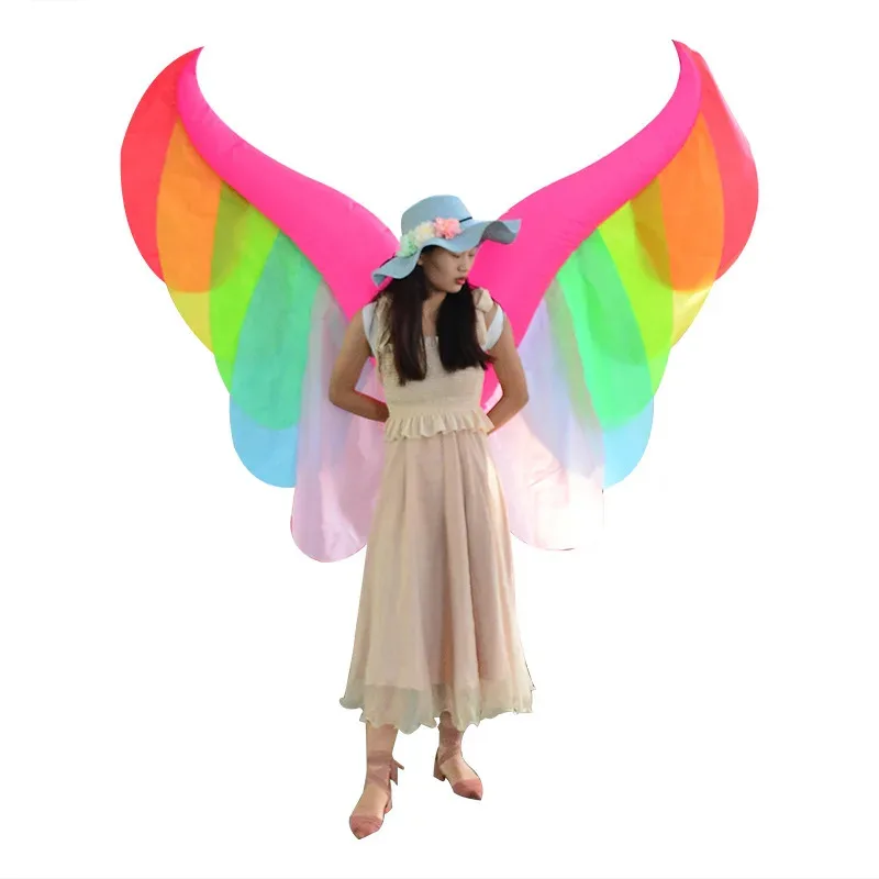 

New Party Cosplay Props Adult Inflatable Angel Wings Rainbow Inflated Wings Performance Costume Props Bar Night Club Decoration