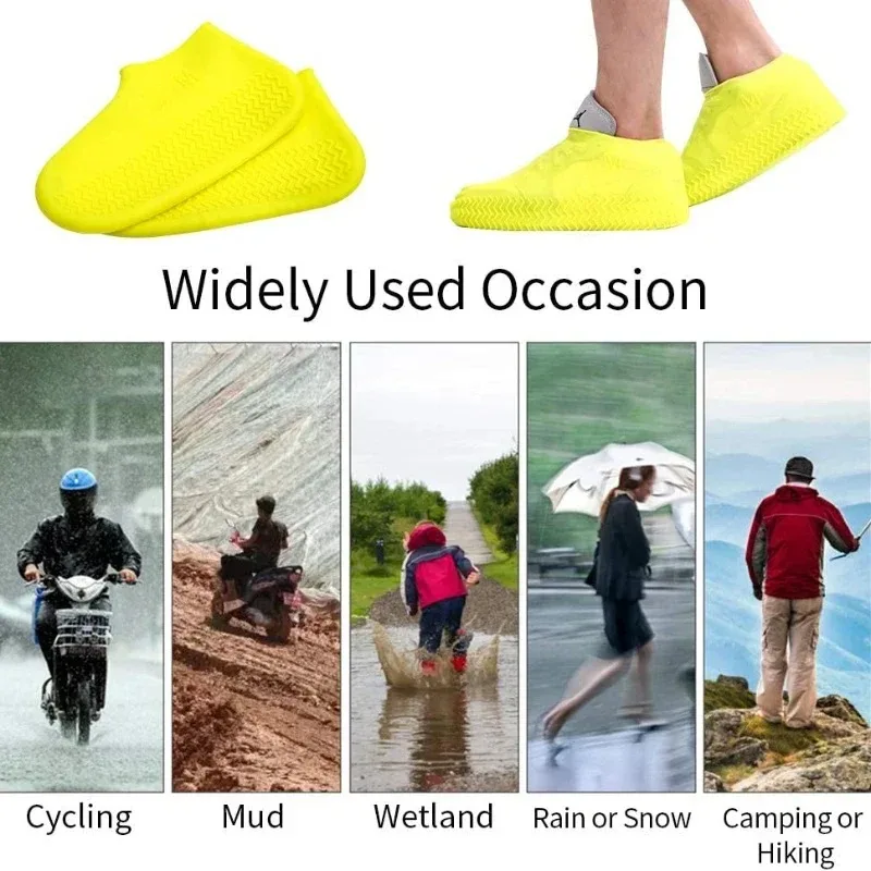 Waterdichte Regen Schoenen Hoezen Siliconen Antislip Slijtvaste Outdoor Volwassen Kinderen Laarzen Draagbaar Elastisch Herbruikbaar